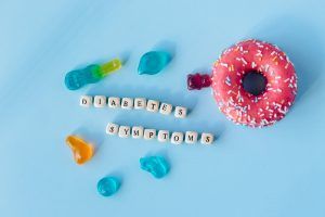sweet foods on a blue background