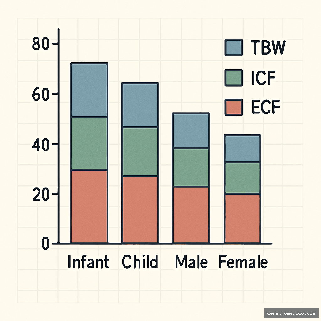 Distribución del agua corporal total y compartimentos líquidos según edad y sexo