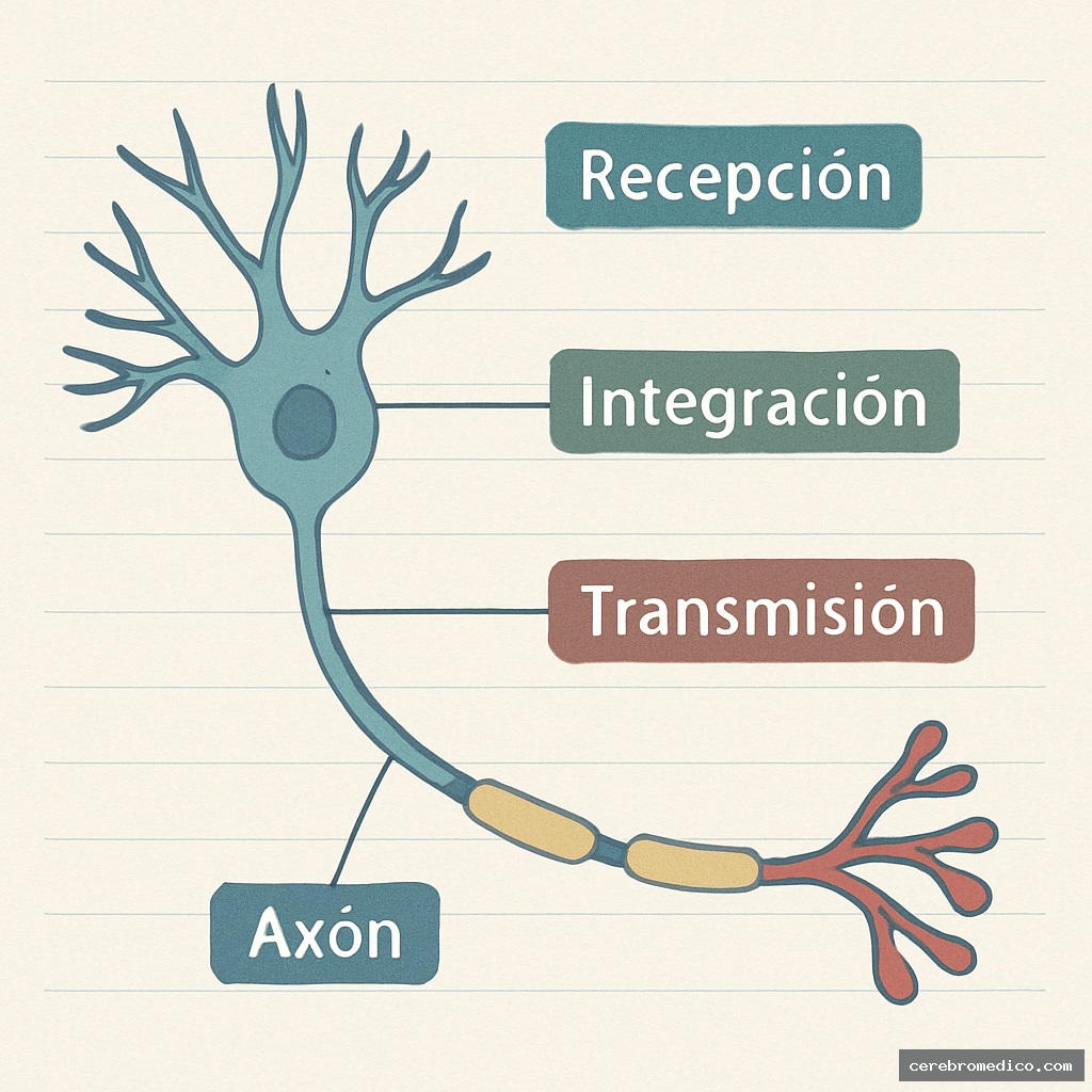 Estructura funcional de una neurona típica del encéfalo