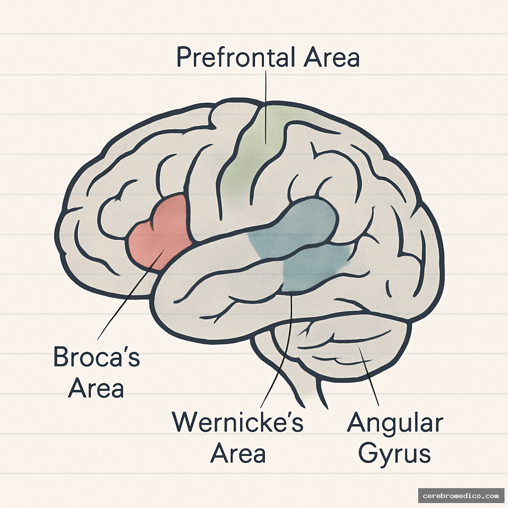 Mapa funcional del área prefrontal y áreas del lenguaje en el hemisferio dominante
